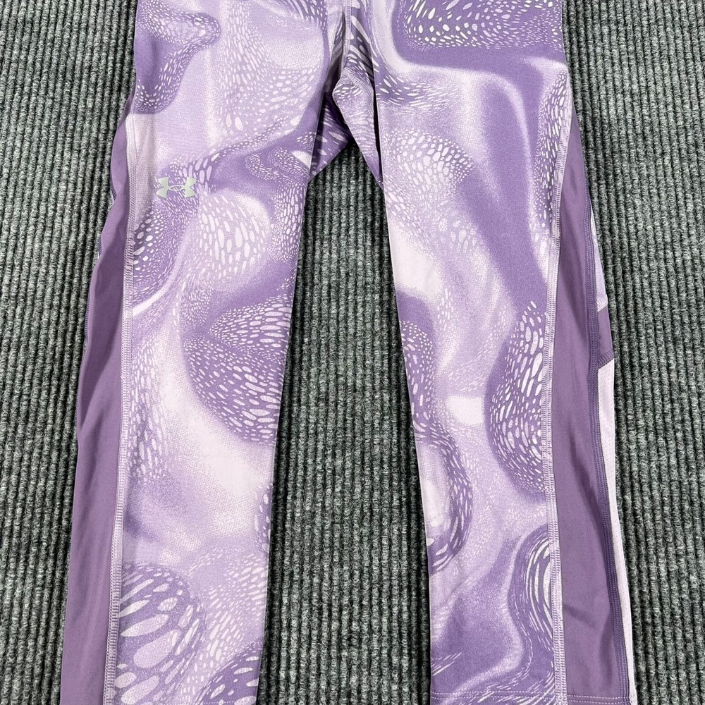 Under Armour Womens Leggings Medium Purple Compression Heat Gear Activewear
